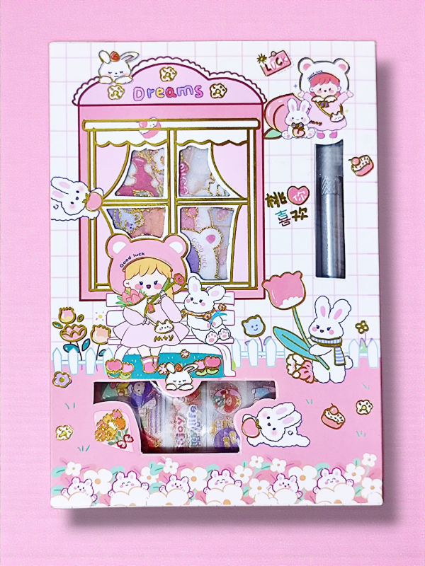 Producto - Caja Kawaii de Washi Tapes + Stickers + Cutter #5