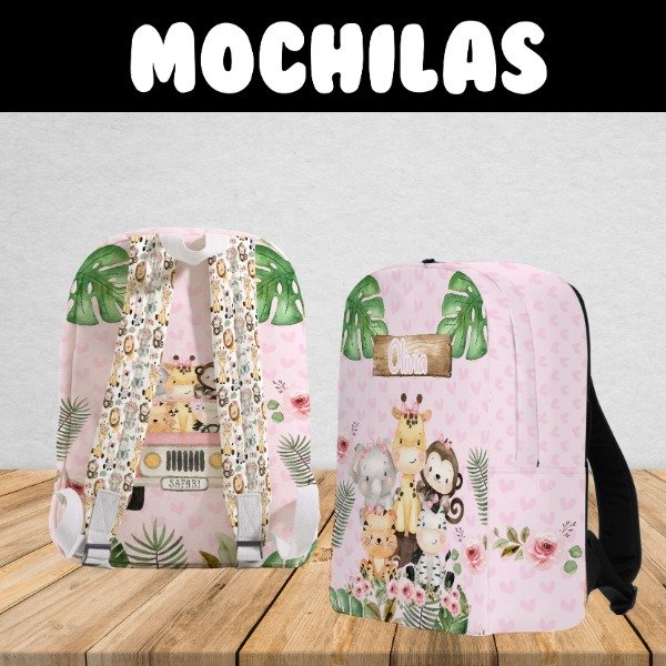 Producto - MOCHILAS DE JARDIN FULL PRINT - ANIMALITOS DE LA SELVA