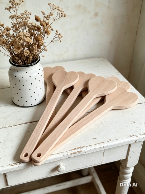 Producto - CUCHARA DE MADERA CORAZON x5 unidades - 1