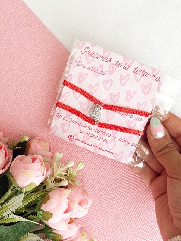Producto - Pulseras Imán Strass Corazón Rojas