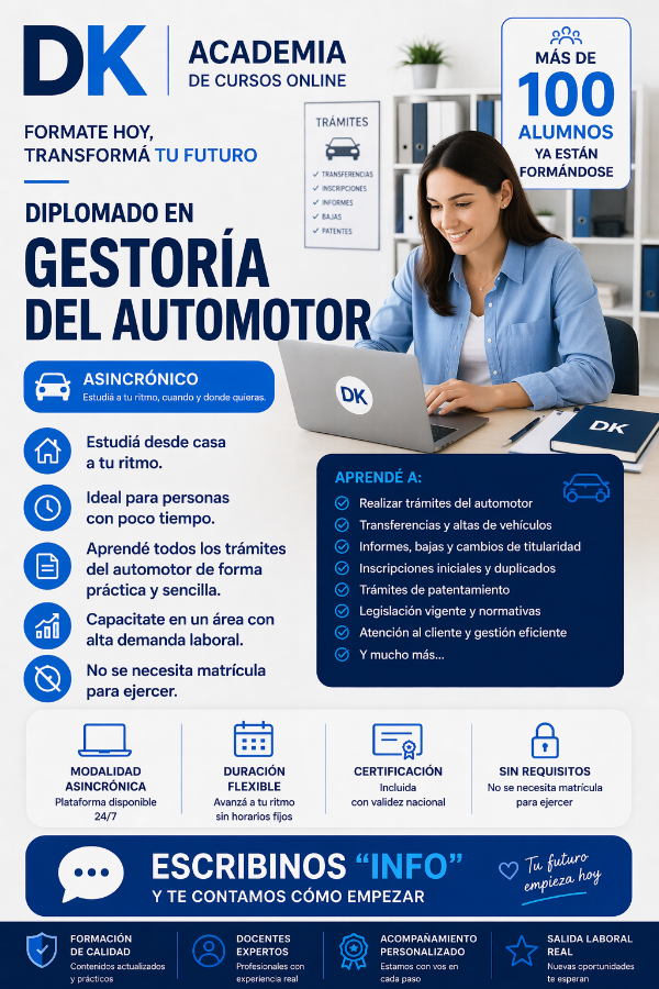 Producto - DIPLOMADO EN GESTORÍA DEL AUTOMOTOR ASINCRÓNICO