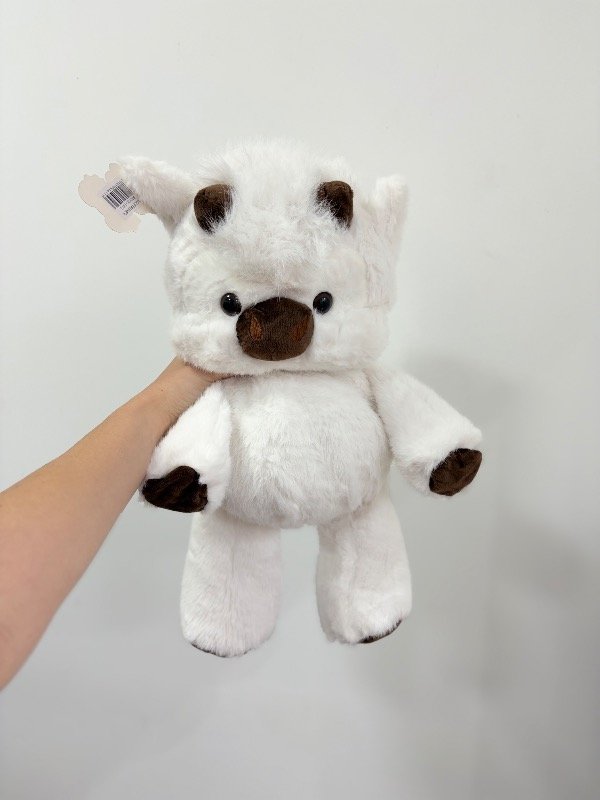 Producto - Peluche vaca peluda grande que camina blanca - 0
