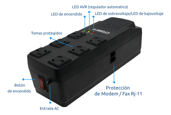 Producto - Estabilizador de tensión Lyonn TCA 1200NV 1200VA entrada y salida de 220V