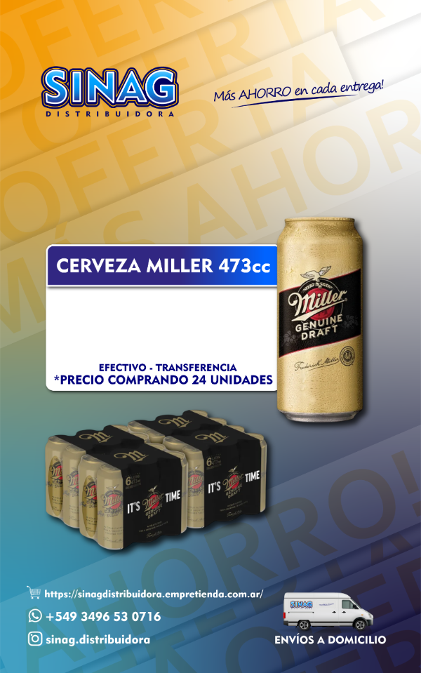 Producto - Lata cerveza Miller 473cc