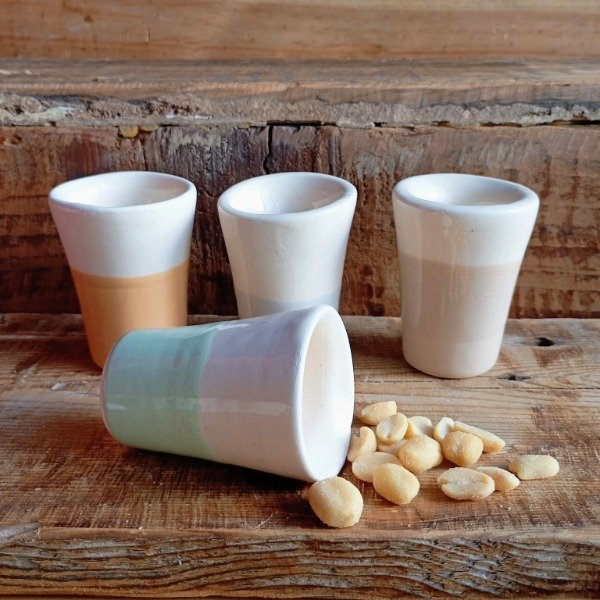 Producto - Cuenco Mini / Macetita Cónica - Natural y Verde