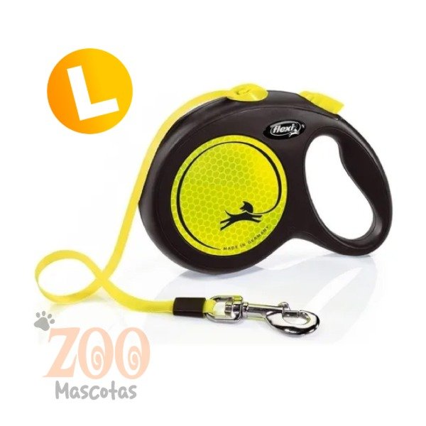 Producto - Correa Extensible Perros Grandes Flexi Neon L Cinta 5m 50kg