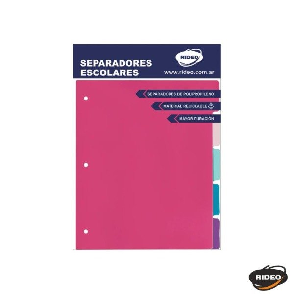Producto - Separador escolar Rideo 5 pos. MATT PASTEL