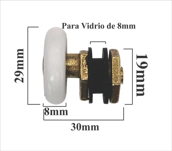 Producto - Rueda para mampara de baño corrediza ,vidrio de 8mm - 0