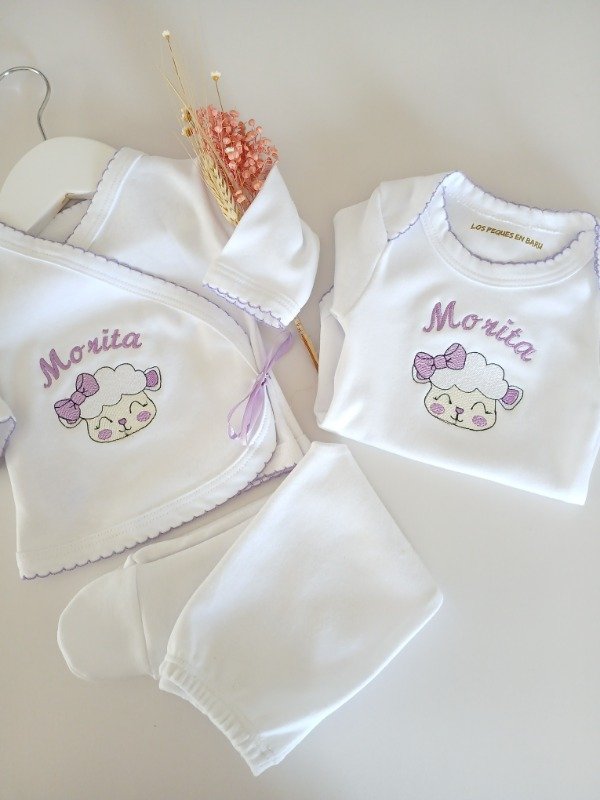 Producto - Ajuar ovejita lila 3 piezas