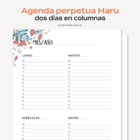 Producto - AGENDA PERPETUA HARU (semanal en mosaico)