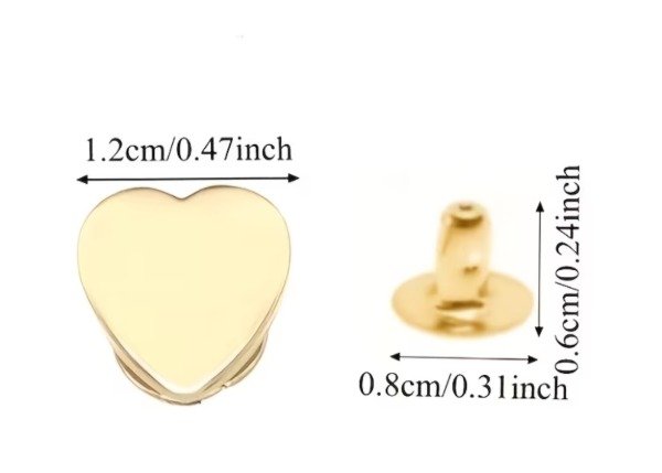 Producto - Cierres corazón oro tipo remache - 2