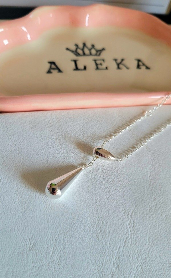 Producto - Collar gota de acero blanco - 3