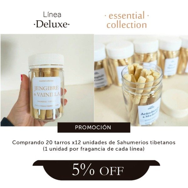 Producto - PROMO 20 tarros de sahumerios x12 unidades - Essential y Deluxe