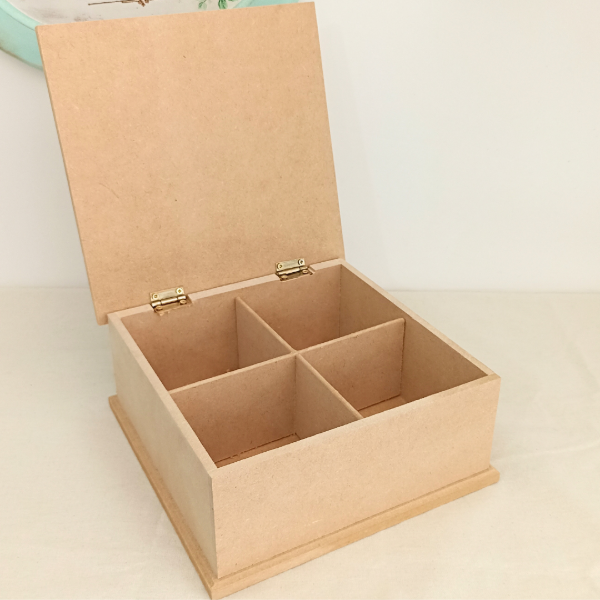 Producto - Caja de té tapa CIEGA x 4 div.