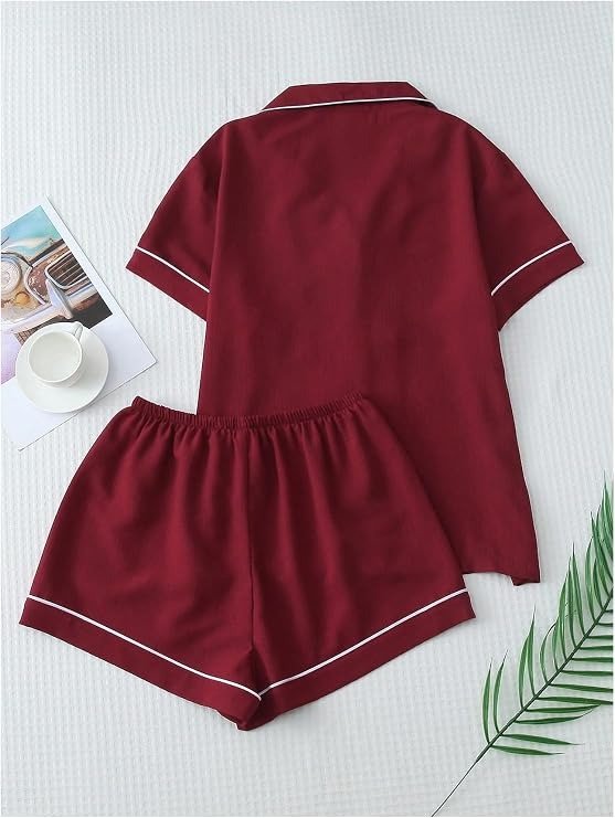 Producto - Conjunto de pijama de 2 piezas Borgoña - 2