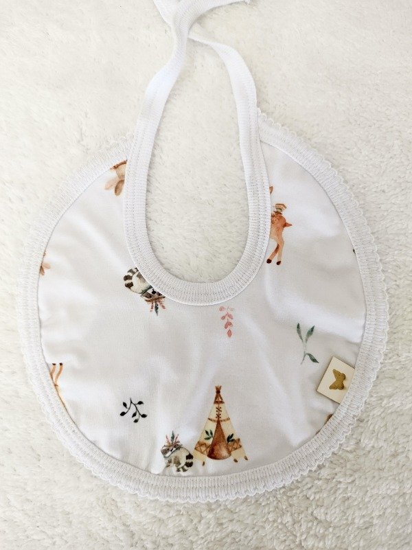 Producto - Babero redondo Bosque blanco