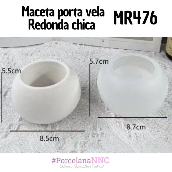 Producto - Maceta portavela Redonda chica MR476