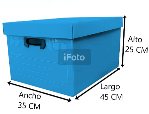 Producto - CAJA AMERICANA PLÁSTICA THE PEL 35x45x25cm Azul