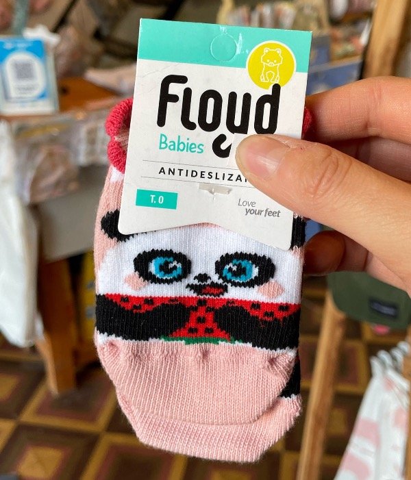 Producto - Media Floyd antideslizante talle 0 (6-12M) Panda