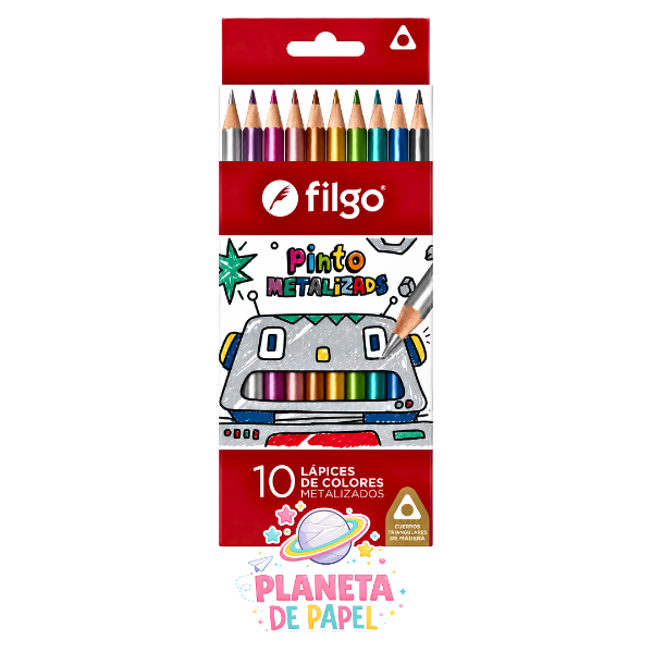 Producto - Lapiz color largo metalizado x 10 FILGO