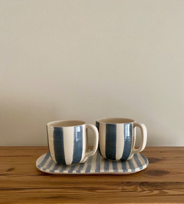 Producto - Taza rayas azul noche - ENTREGA INMEDIATA