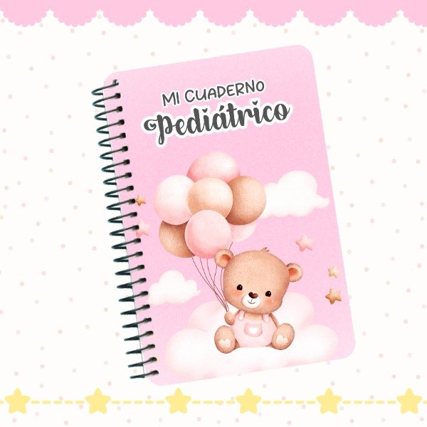 Producto - Cuaderno Pediátrico Bebé Osita voladora Rosa