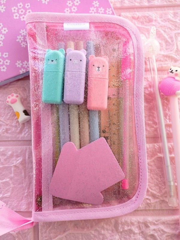 Producto - Cartuchera Glitter Rosa bebé