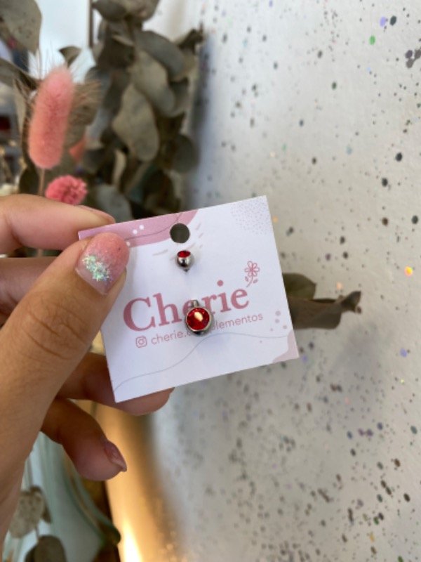Producto - Piercing ombligo doble strass rojo