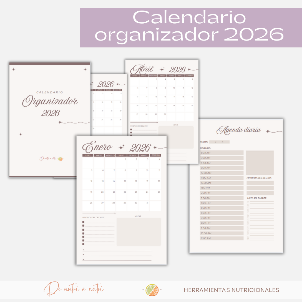 Producto - Calendario organizador 2026 imprimible