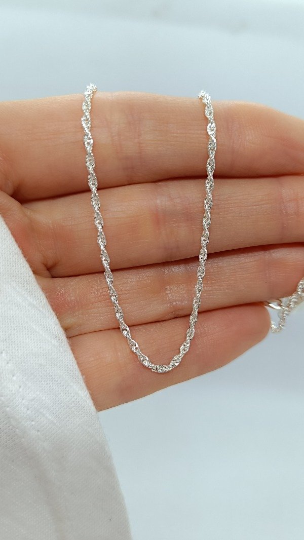 Producto - Cadena tourbillon brillante plata italiana - 2