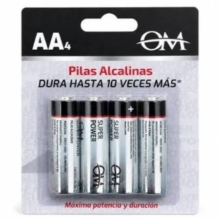 Producto - Pilas AA Alcalinas OM blister x 4 unidades