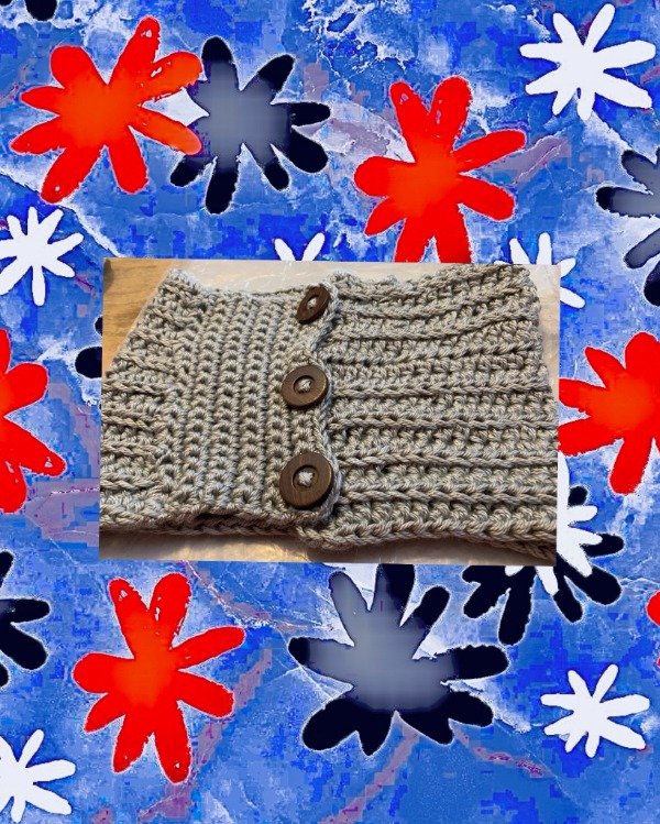 Producto - Cuello doble vuelta de lana c/botones Gris