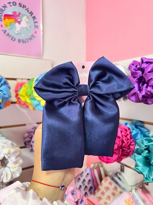 Producto - MOÑO SATEN AZUL MARINO