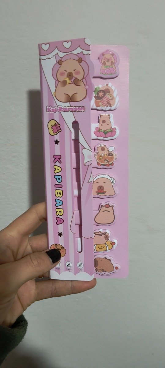 Producto - Notas adhesivas capybara rosa