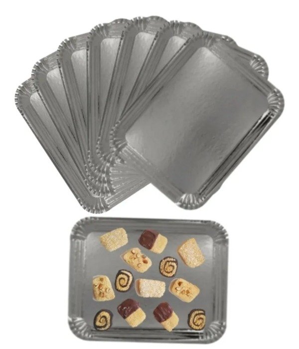 Producto - BANDEJA CARTON PLATA 23X28