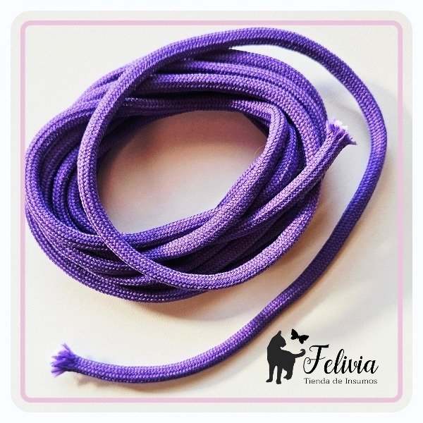 Producto - Cordón trenzado liso poliester x 3 mts. Violeta