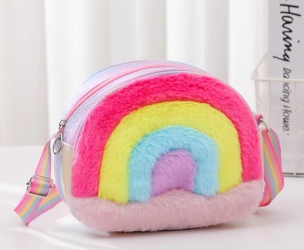 Producto - Carterita arcoíris peluche para nena