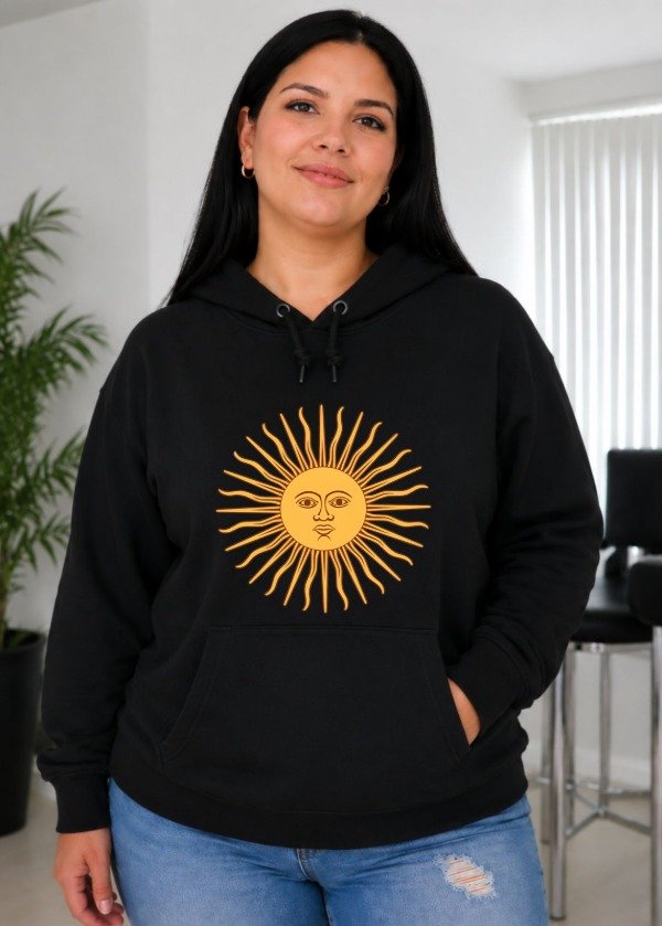 Producto - Buzo Canguro Oversize Negro Argentina