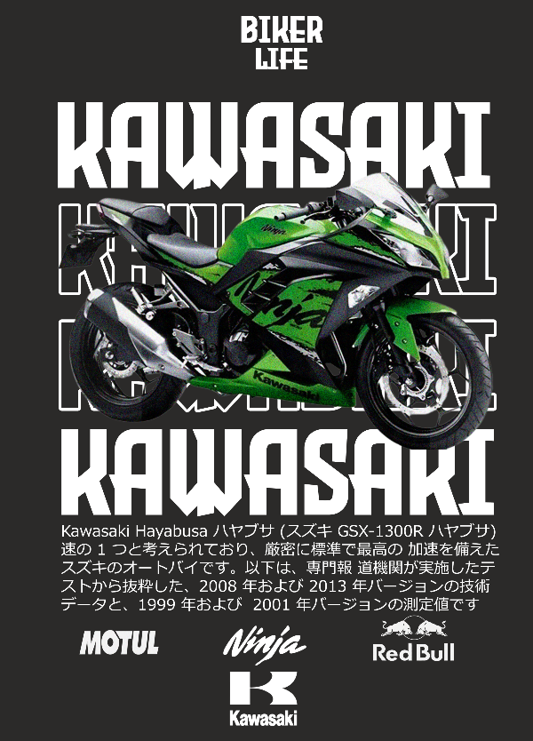 Producto - KAWASAKI NINJA FONDO NEGRO