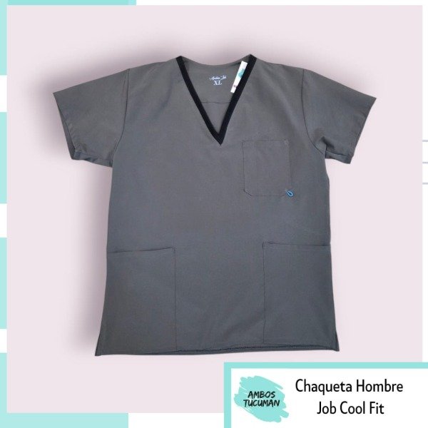 Producto - Chaqueta Job Gris detalle Negro