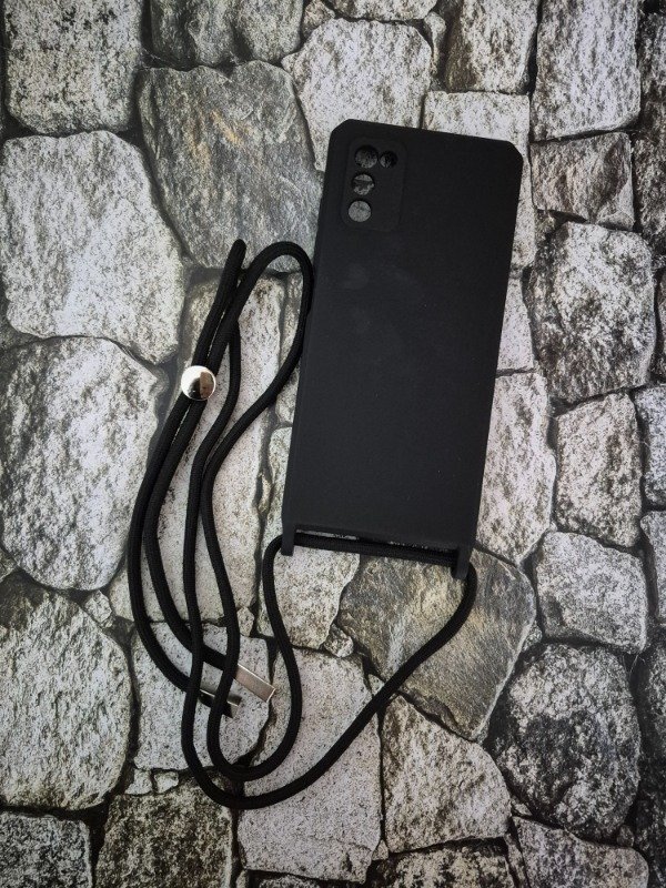 Producto - Funda silicone case con cordón Samsung A03s negra