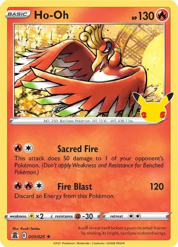 Producto - Ho-Oh CLB 001/025 Pokémon Celebrations Holo Rare Holofoil
