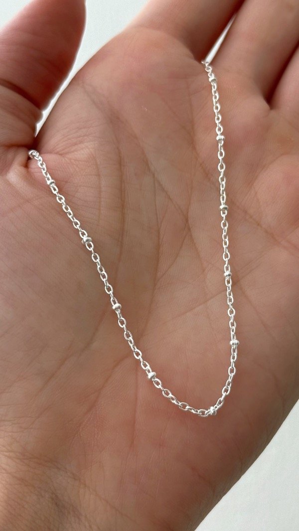 Producto - Cadena donitas interc 45cm ACERO BLANCO