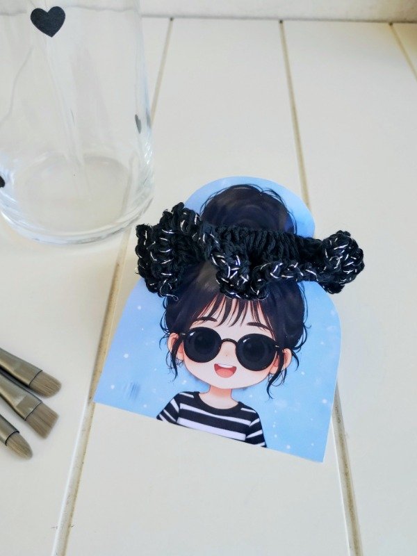 Producto - Vaso de vidrio + Scrunchie + Brochas de maquillaje - 3