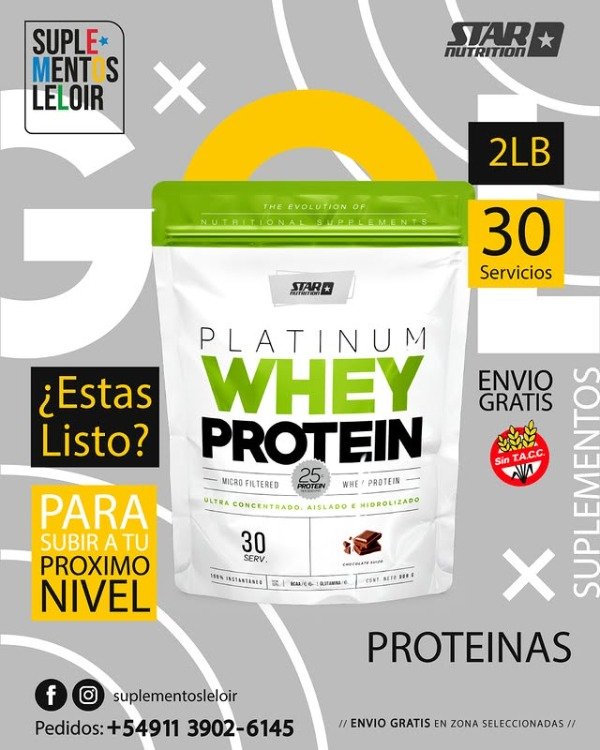 Producto - Whey Protein  - 2 libras - Star Nutrition - 30 servicios