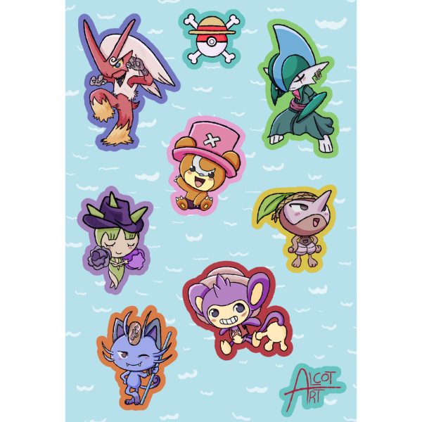 Producto - Planchitas de Stickers - One Piece - Pokemon (One Piece)
