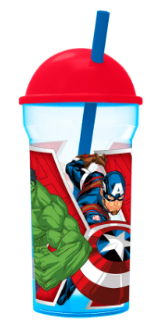 Producto - Vaso 460ml. -Transparente Tapa Alta- "Avengers"