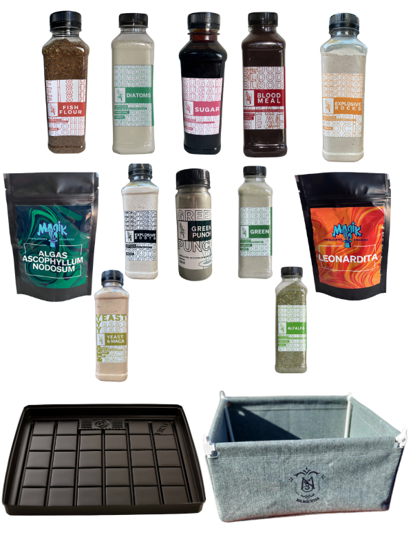 Producto - Combo Maceta c/estrcutura de PVC +bandeja de riego + Nutricion Magik completa