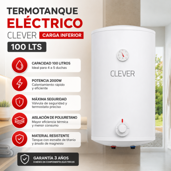 Producto - TERMOTANQUE ELÉCTRICO CLEVER 100 LTS