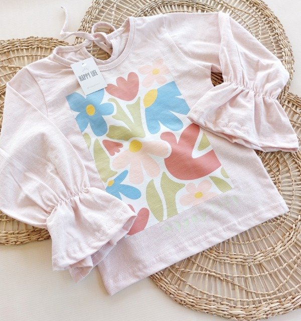 Producto - Remera Bela Jersey Flamme - Rosa FLORES - 1
